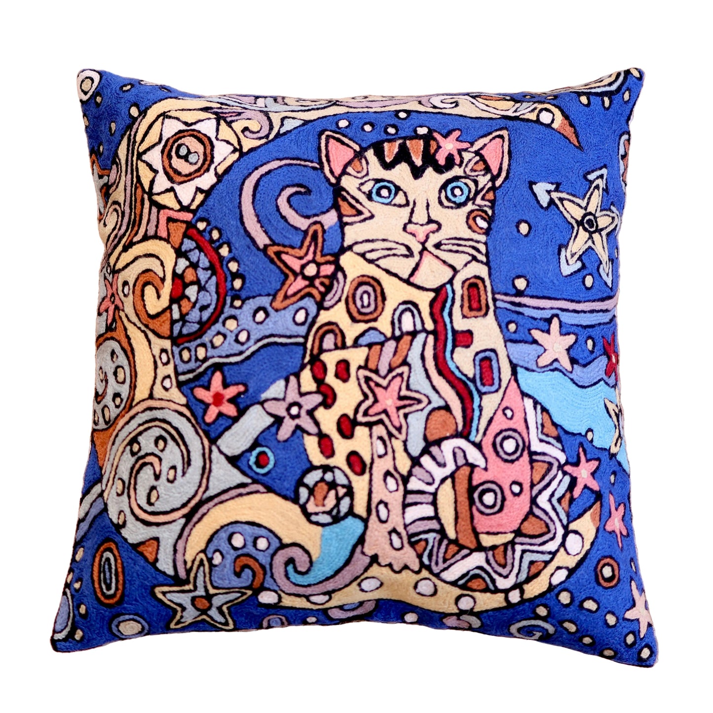 Moon & Stars Cat Pillow Cover