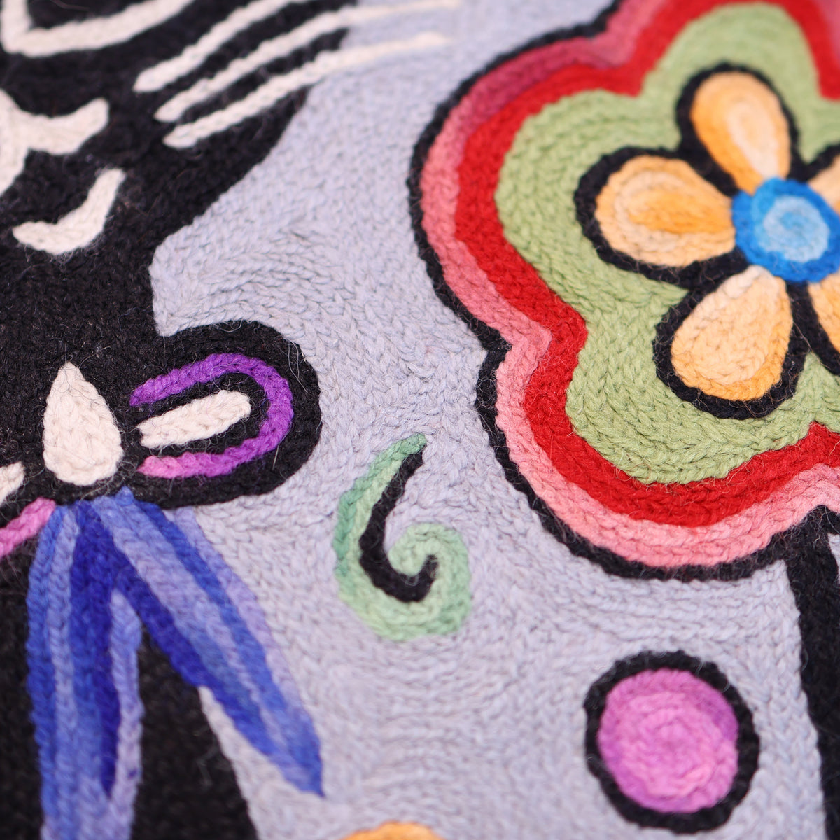 Whimsical Black Cat Pillow Cover